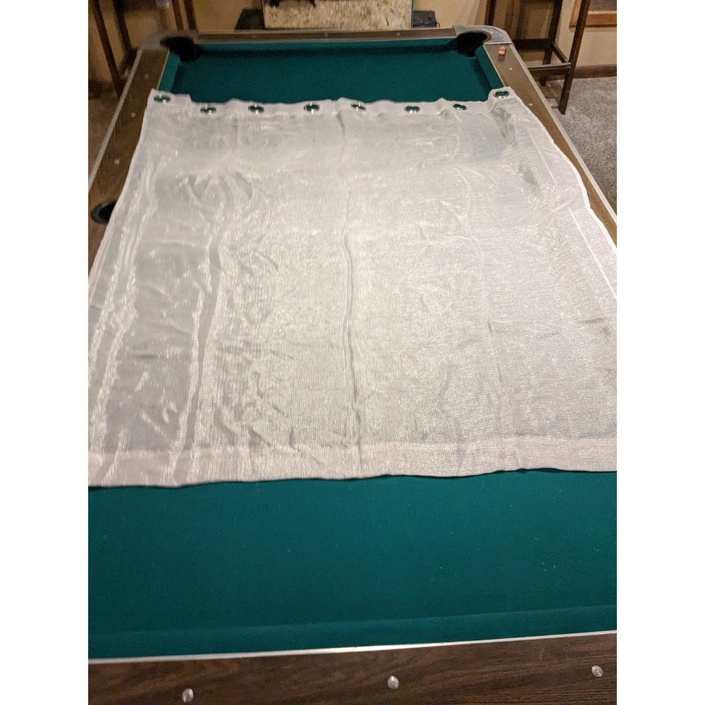 7 Panels - Silver Metallic Coarse Sheer Curtain 62"x52" Grommet Top Window Cover